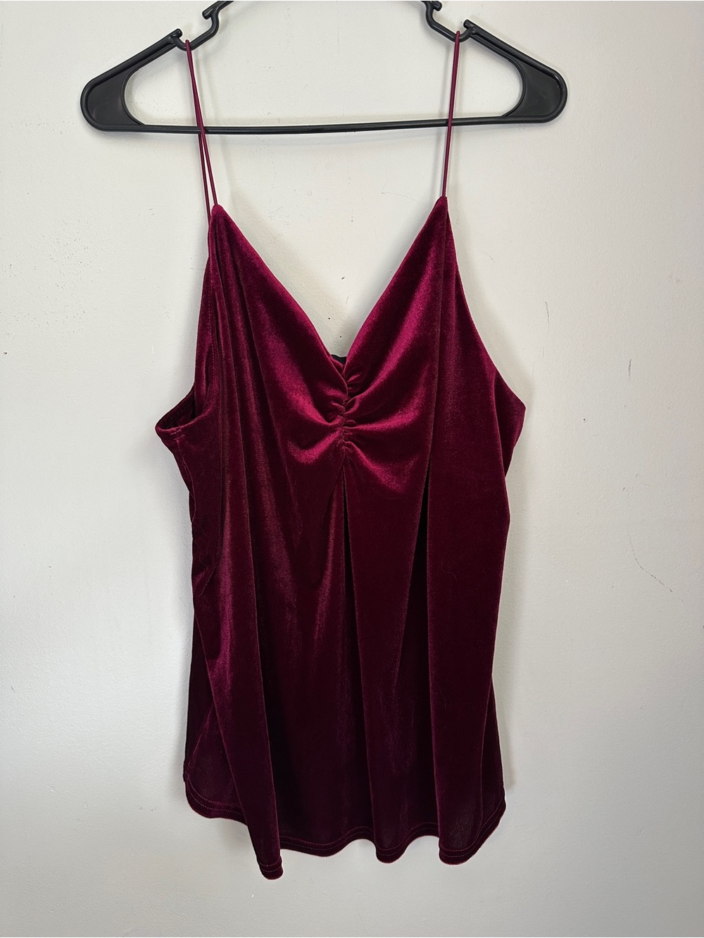 Talent Deep Wine Velvet Spaghetti Strap Cami